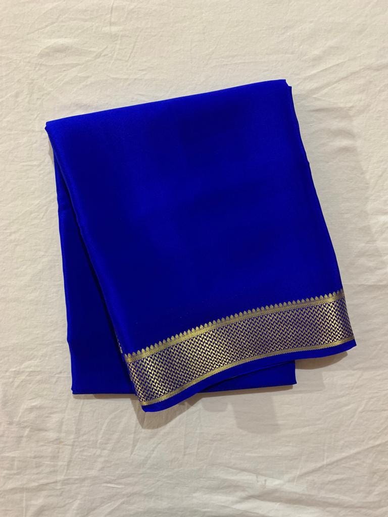 Royal Blue Semi Mysore Silk Saree